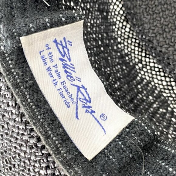 Vintage Billie Ross Sandalwood Black Woven Wide Brim Sun Hat - Picture 3 of 11